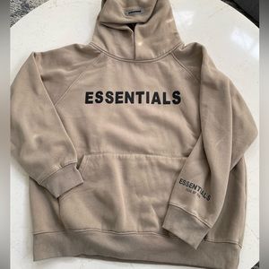 Fear of God Essentials Khaki Hoodie - Size Large